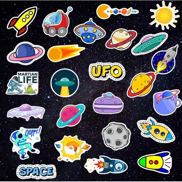 OEM Rocket Moon Planet Kiss Cut Stickers Astronaut Car Decal