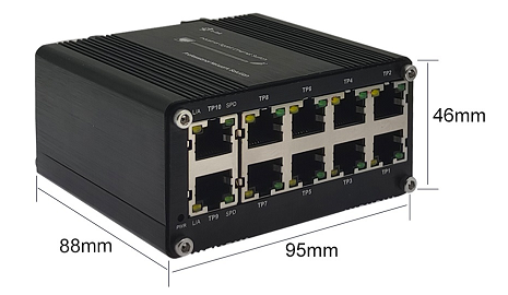 Industrial 10-Port 10/100/1000T Gigabit Ethernet Switch -40~80°C Wide Temp DIN Rail Wall Mount for Harsh Environment