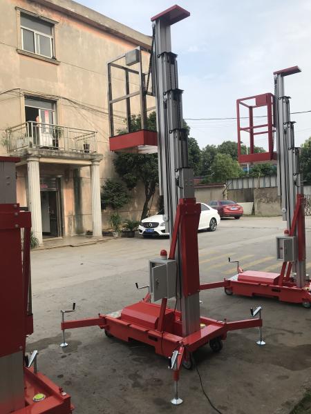 6M Single Mast Aluminum Aerial Access Platform Hydraulic Vertical Lift Table 125Kg
