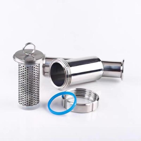 Sanitário 304 316L Filtro de filtro tipo Y de aço inoxidável com ligação DIN SMS SUS 3A