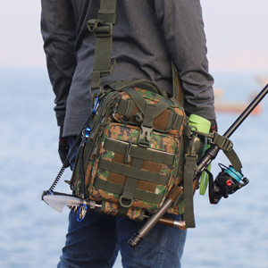 Fishing Backpack With Rod Holder Fishing Tackle Bag Fishing Gear Bag, Outdoor Camouflage Tactical Bag Fishing Bag