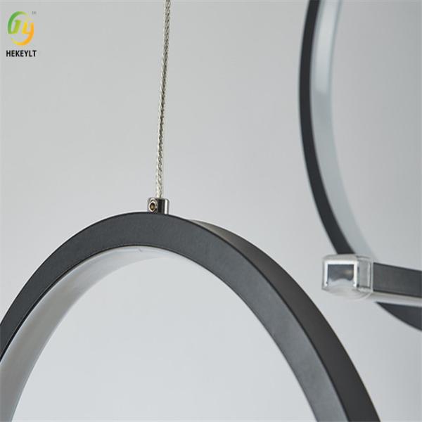 Adjustable Hanging Aluminum Ring Pendant Light Fixture For Kitchen Dining Living Room
