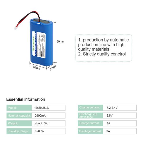 батарея иона 7.2V 2600mAh перезаряжаемые Li для электроники забавляется освещать