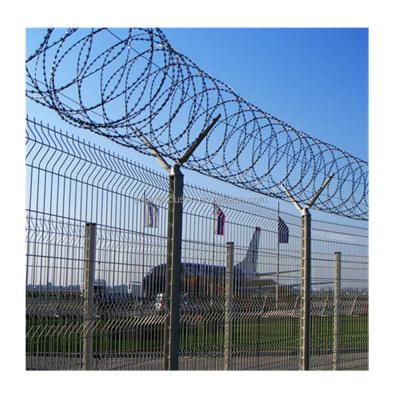 Grelha de malha galvanizada de ferro e aço 3D curva curva PVC revestidos de painéis para aeroporto