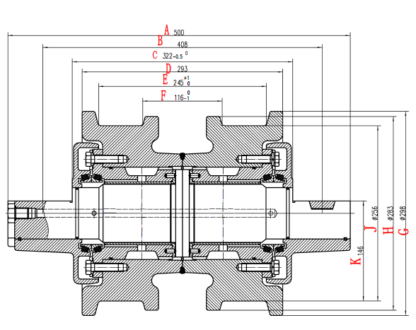 Bulldozer D155 Undercarriage Parts OEM Track Roller DF Double Flange 175-30-00490 Komatsu Undercarriage Parts