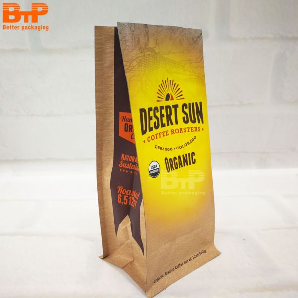 Customization 350g 500g 1kg Coffee Bag Printed Plastic Packaging Bag for Coffee Beans Flat Bottom Mylar Other Packaging Pouch