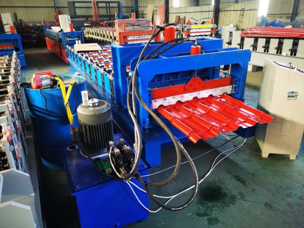 Hydraulic Cutting Steel Glazed Tile Roll Forming Machine CNC Control Style