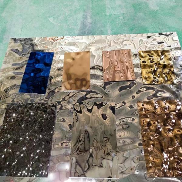 Розовое золото Водяная волна листок из нержавеющей стали толщиной 3,0 мм Водяная волна панель из нержавеющей стали