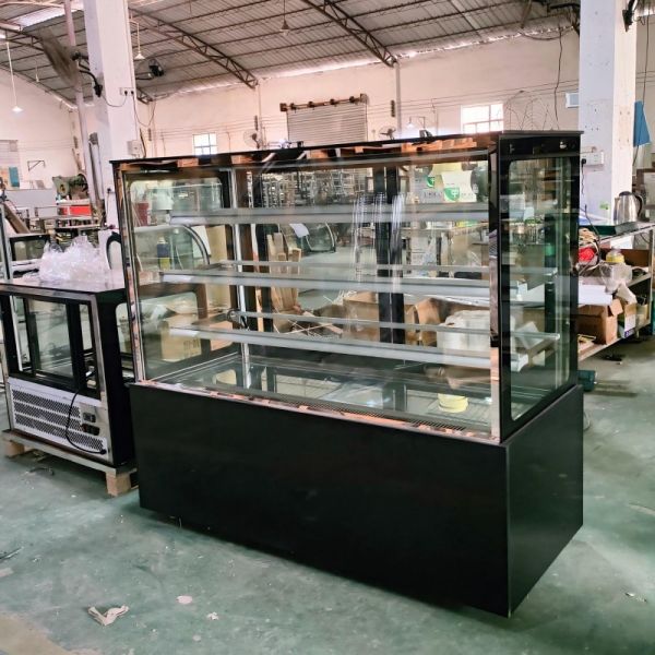 3pcs Shelves Cake Display Fridge LED Lighting Air Cooling For Restaurants