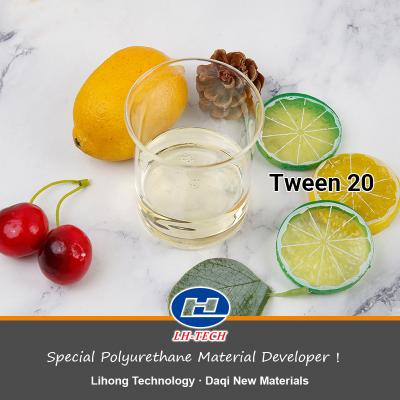 Tween 20 Polysorbate 20 Polyoxyéthylène (20) Monolaurate de sorbitan Émulsifiant et stabilisateur dans les huiles cosmétiques et les lubrifiants dans l'industrie textile