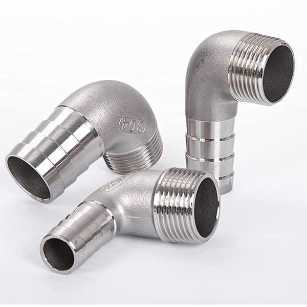 Female Connection 3/8 Hose Barb x 1/2 NPT Male 90 Degree Elbow Adapter for Home Brew