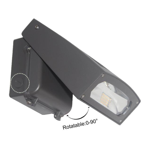 Adjustable LED Wall Pack Lights With Photocell 12W - 90W Black Body DLC ETL Listed