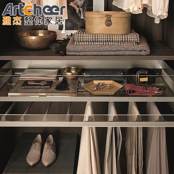 Dark Walnut Color Modern Stylish Wardrobe Closet with Customized Size