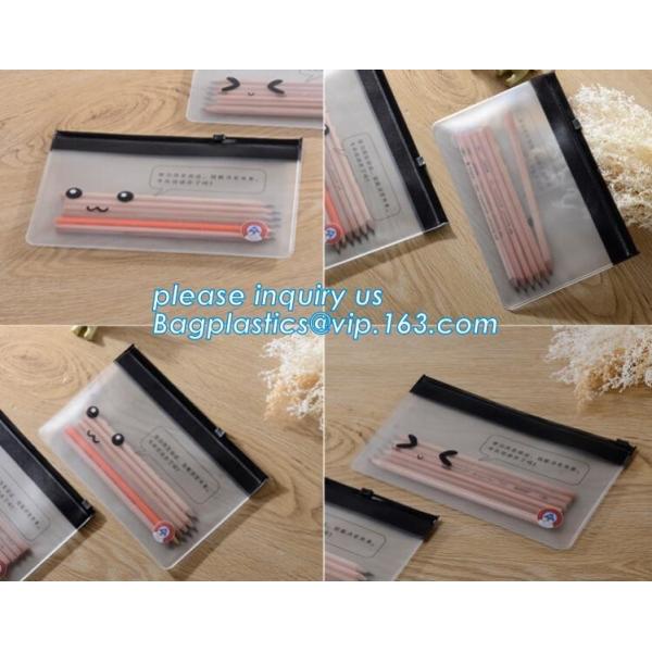 have fashion sense bag,classic cosmetic bag,space utilization,Pvc Document Clear Plastic Snap Button File Bag bagease