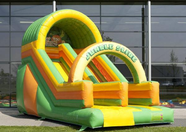 Public Jungle Bounce House With Slide , Entertainment  Inflatable Slip N Slide