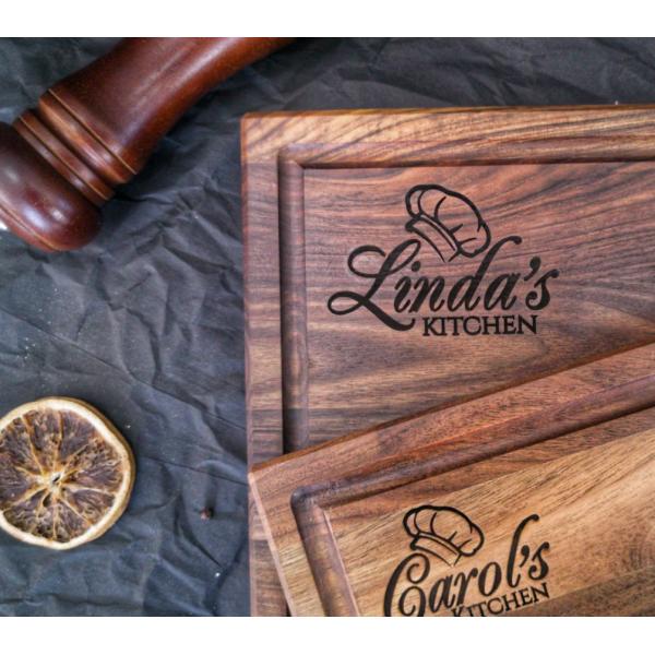 Customized Logo Acceptable 1.75 Thick Large Walnut Cutting Board with Juice Groove