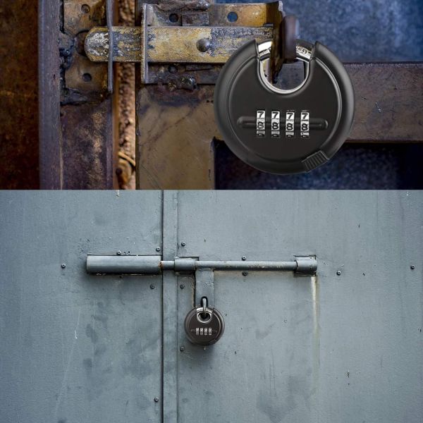 Rarlux Heavy Duty Combination Padlock Zinc Alloy 70mm with 4-Digit Password Waterproof Hardened Shackle