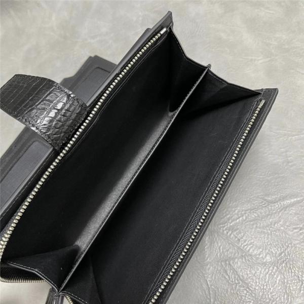Authentic Crocodile Skin Businessmen Large Bifold Wallet Clutch Purse Exotic Real Alligator Leather Male Card Holder