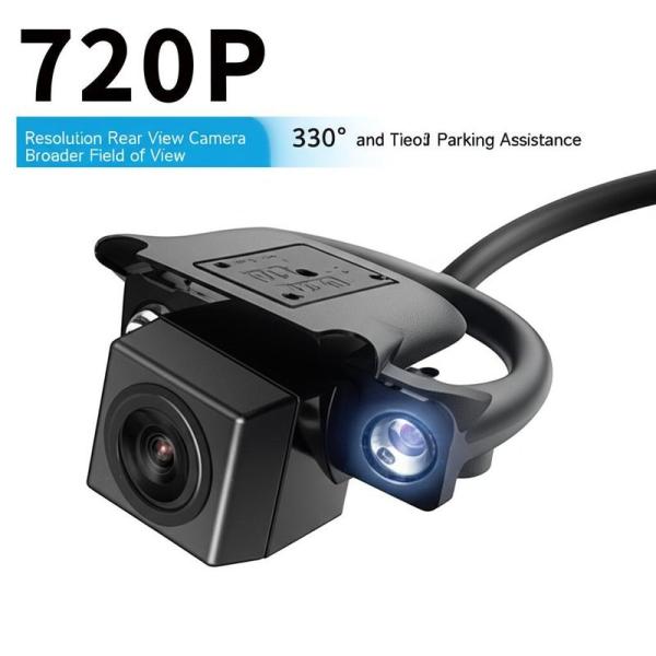 720p Resolution Rear View Camera with Broader Field of View 330° and Parking Assistance
