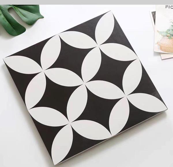 Blanc et noir 200x200mm Carreaux céramiques rustiques pour le salon et carreaux muraux résistants à l'usure pour le balcon