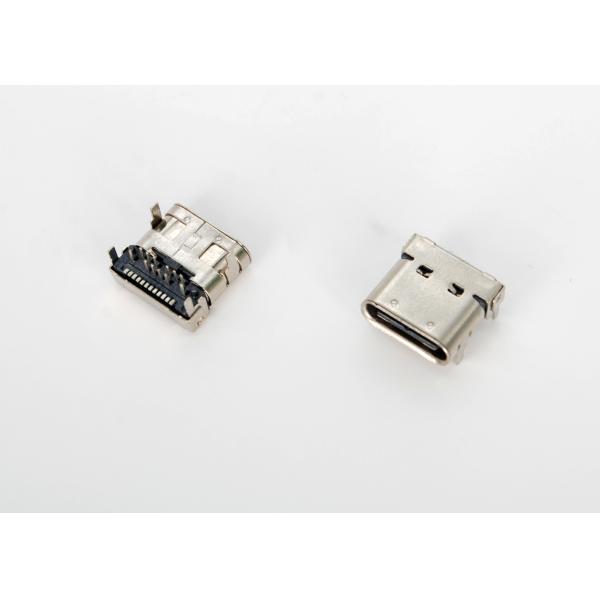 SMT / DIP Type 24 Pin USB Type C Connector Copper Alloy Contacts Long Lifetime，