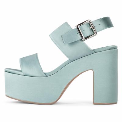 JBW0503 Marca Blue Womens Wedge Heeled Shoes Patented Leather