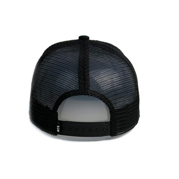 Summer Black Mesh Flat Brim Snapback Hats Custom Patches Logo Hip Hop Trucker Cap