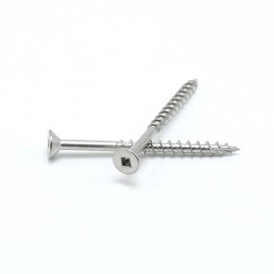 Square Recess Socket A2 SS 304 Stainless Composite Deck Screws Nibs Flat Head Type 17