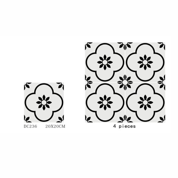 20x20cm Black White Ceramic Rustic Tile AAA Grade Indoor Floor Wall
