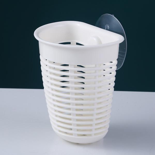 Kitchen Bathroom Storage Basket Plastic Irregular With Suction Cup