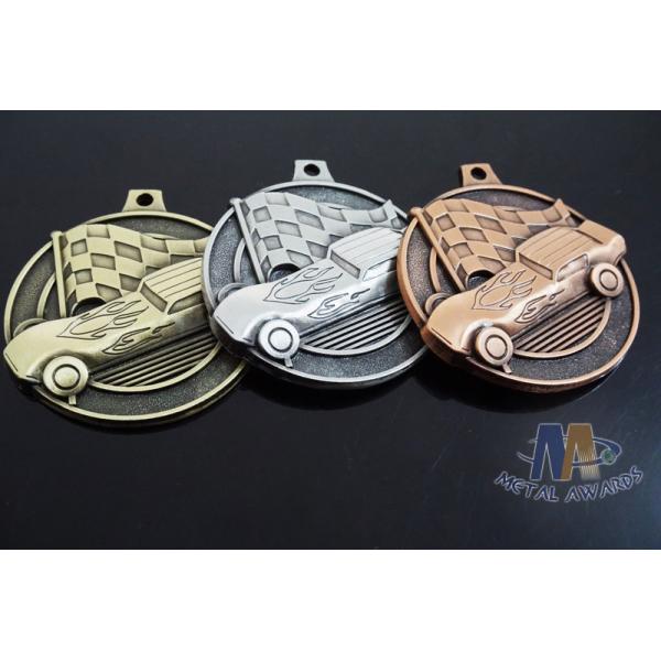 Antique Plating 3D Design Custom Zinc Alloy Metal Engraved Racing Bicycle Medals Without Soft Enamel