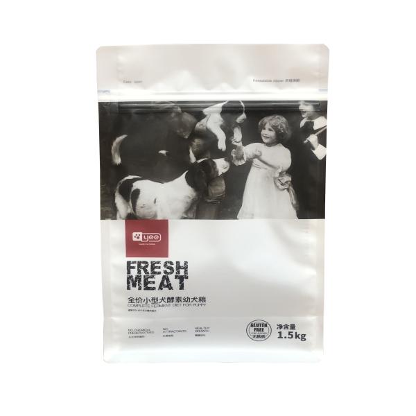 Large Flat Bottom Pet Food Packaging Plastic Bag For Dog Food