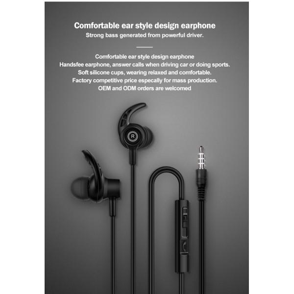 Anti Tangled 1.2M Cable length Wired In Ear Headphones For Android Computer Laptop