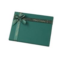 Boîte cadeau de Noël personnalisée Grand couvercle Boîte de fond Emballage Bois ruban de fête Luxe unique boîte cadeau de fête