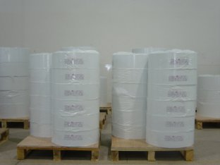 Jumbo adhesive thermal paper rolls with smooth pure pulp