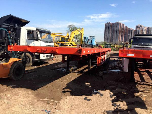 20 Ft Tri Axles Used Truck Trailers Single Drum Roller For Transportation
