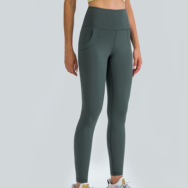 Nylon Spandex Workout Pocket Yoga Pants Gym High Density For Women