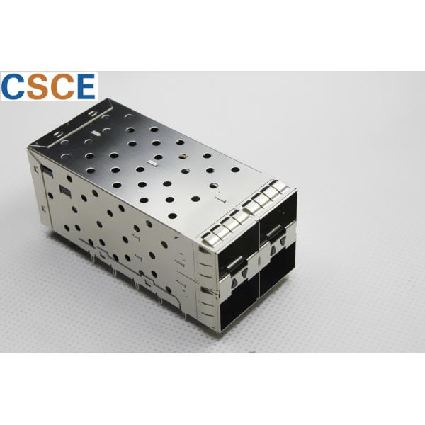 Nickel Material SFP Cage Connector 2*2 Port High Temperature LCP Housing