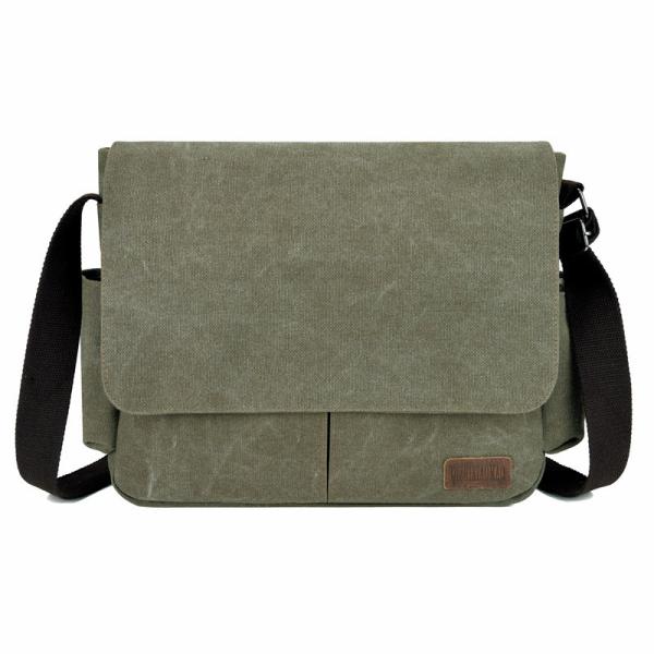 16.5 / 17 Inch Flap Men Sling Crossbody Laptop Canvas Shoulder Messenger Bag For Men