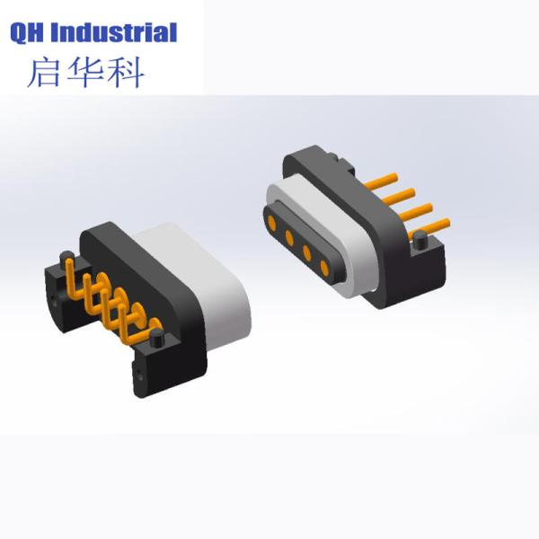 4Pin 2.54mm Pitch Male and Female 1Amp 2Amp Spring Force 500gf Magnetic Pogo Pin Connector