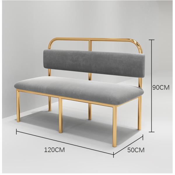 Metal Restaurant Dining Table And Chairs Upholstery Fabric With Gold Legs 800mm