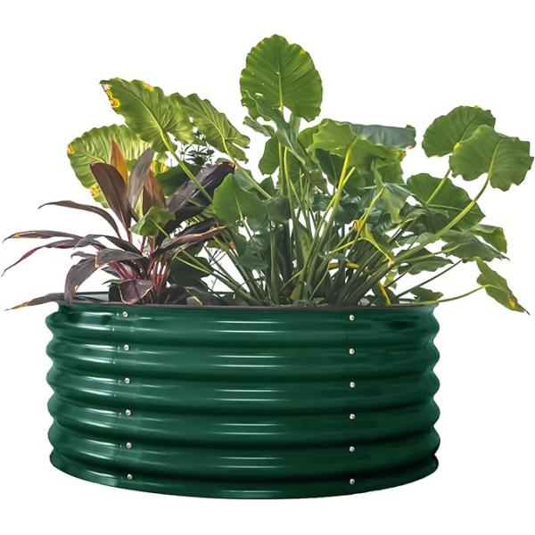 3.5*1.4Ft Sturdy Round Galvanized Steel Garden Beds For Outdoor Gardening