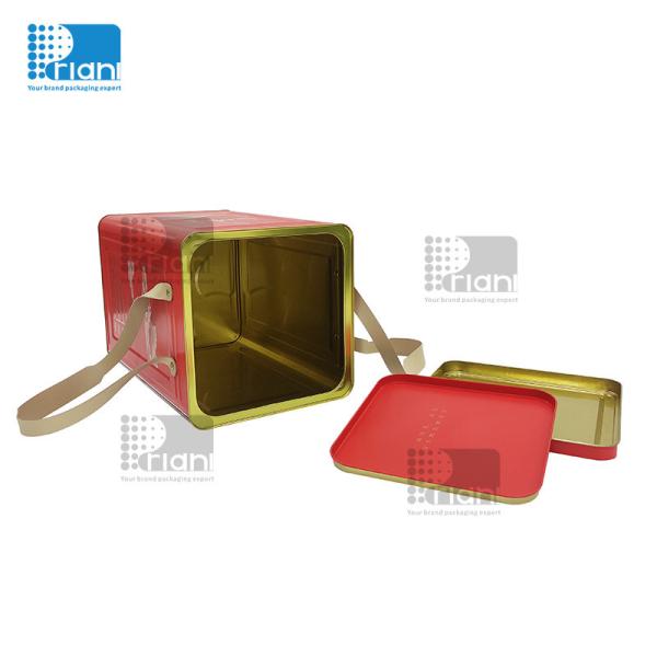 Personalized Square Airtight Tea Tin Canisters Rectangular Embossed Packaging Box