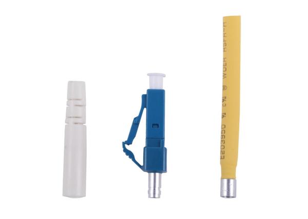 Duplex LC 3mm OM3 Fiber Optic Connector with 45 degree Bent Boot
