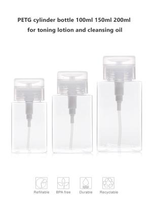 100ml 150ml 200ml Plastic Pressure Bottle For Toner Lotion / Makeup Remover