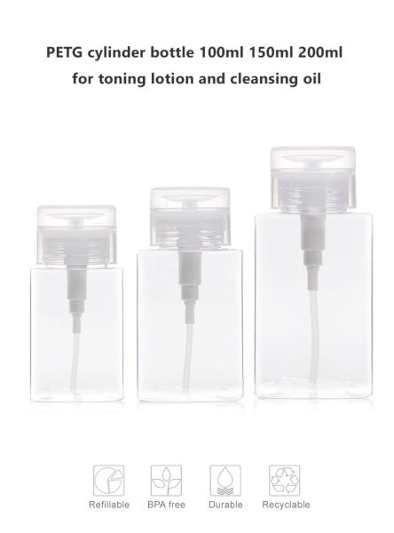 100ml 150ml 200ml Plastic Pressure Bottle For Toner Lotion / Makeup Remover