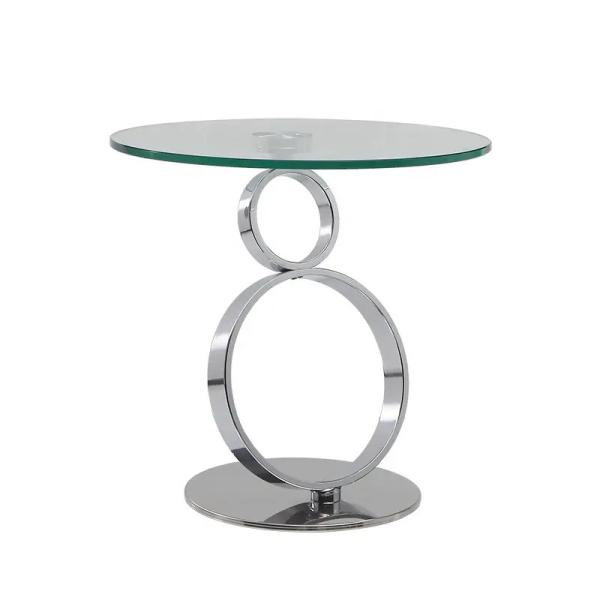 Durable Tempered Glass Coffee Tables , Multifunctional Cafe Table Round