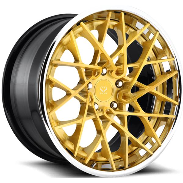 F12 Berlinetta 3PC forjó la cara pulida los bordes del oro del labio 21x9.5 22x12.5 de la aleación de aluminio