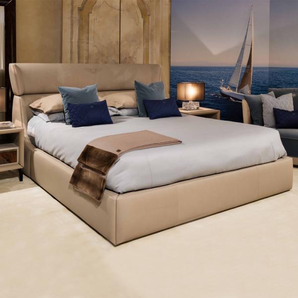 Fashion Leather Modern Bedroom Furniture Sets Solid Wood Italian Luxury Bed