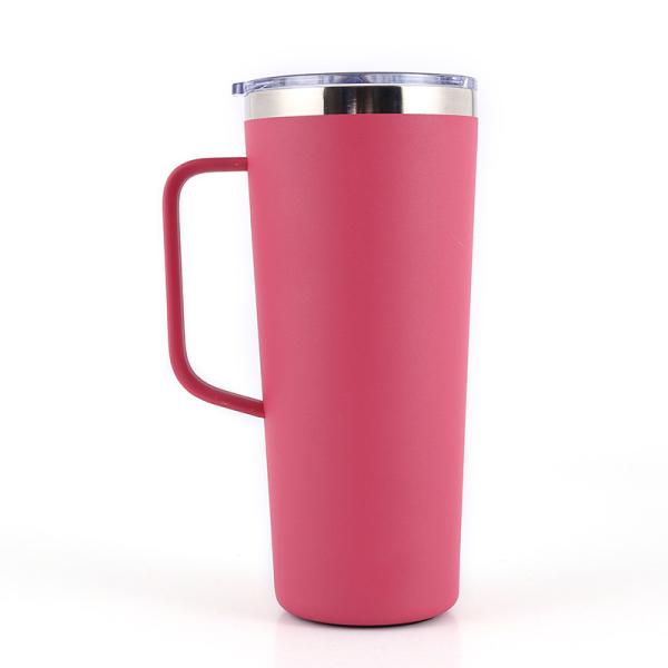 24oz Stainless Steel Insulated Coffee Mugs With Handles Keep Beverage Hot & Cold